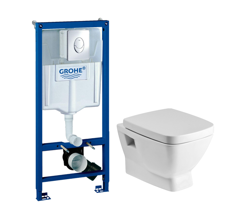 Комплект 2 в 1 Унитаз подвесной Santek Нео 1WH302423 + Инсталляция с кнопкой Grohe Rapid SL 38721001