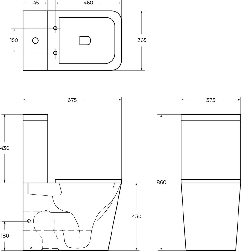 Унитаз-компакт напольный BelBagno Ardente-R BB02093CPR/SC