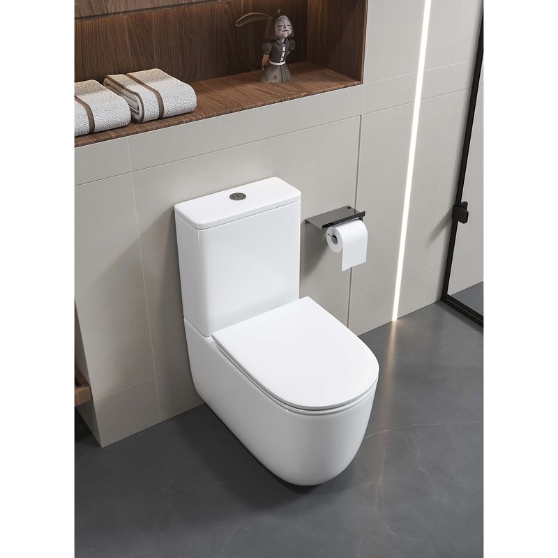 Унитаз-компакт напольный AQUATEK Optima Plus AQ4452-00 безободковый, с микролифтом