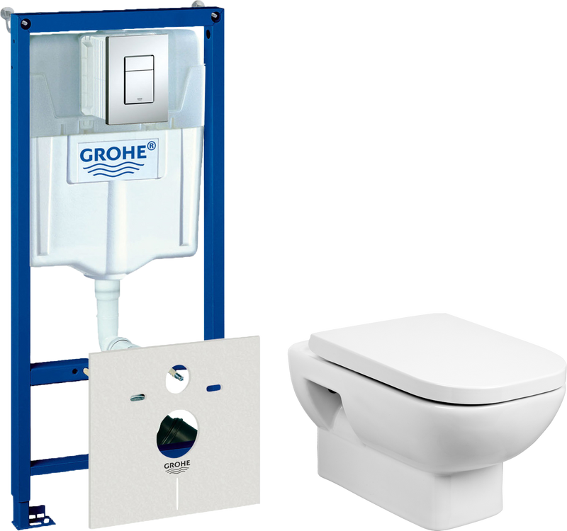 Комплект 3 в 1 Унитаз подвесной Wanfald Norden 40302100005 + Звукоизоляция Grohe 37131000 + Инсталляция с кнопкой Rapid SL 38772001