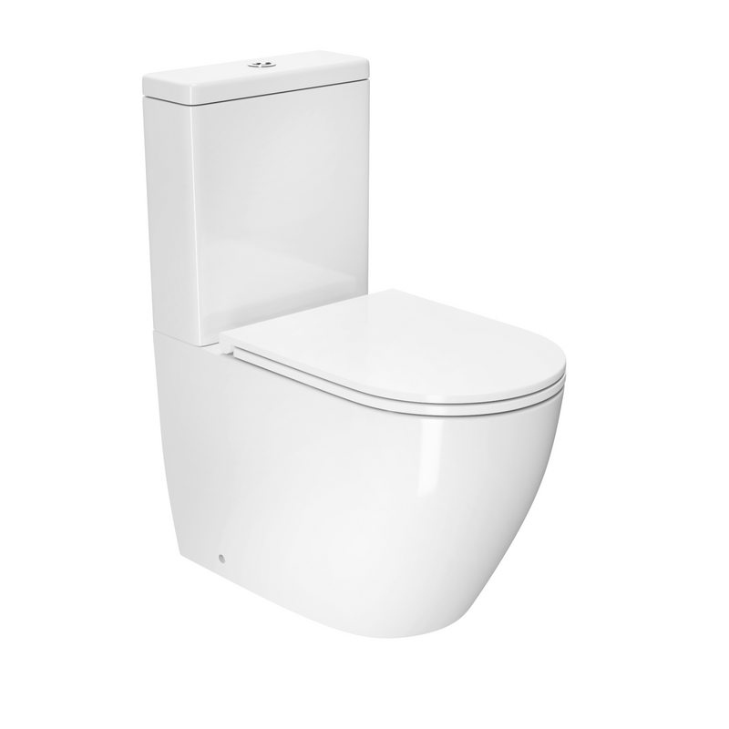 Унитаз-компакт напольный D&K Matrix DT1397516 безободковый, с микролифтом, белый