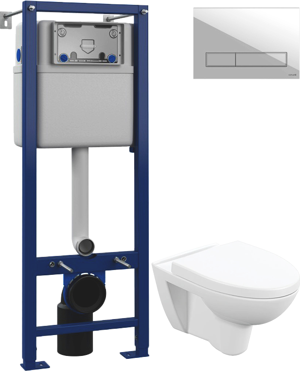 Комплект 2 в 1 Унитаз подвесной Cersanit Parva Clean On DPL EO + Инсталляция с кнопкой Vector 64184