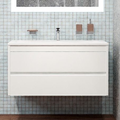 Тумба под раковину без столешницы Art&Max Family 100, подвесная, Bianco Lucido