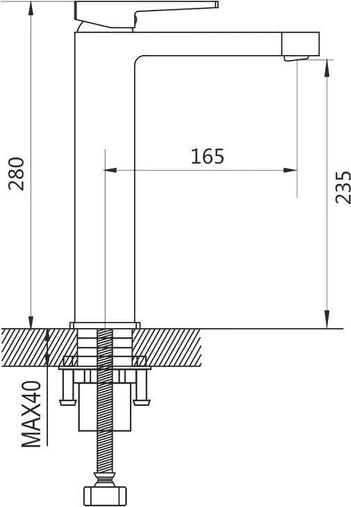 Смеситель для раковины Shevanik S68 S6811H, черный