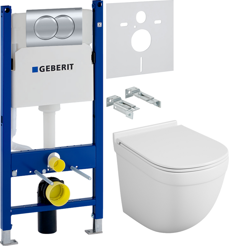 Комплект 3 в 1 Унитаз подвесной Owl 1975 Eld TOWLT190101 + Инсталляция с кнопкой Geberit Duofix Delta 458.149.21.1 + Звукоизоляция 156.050.00.1