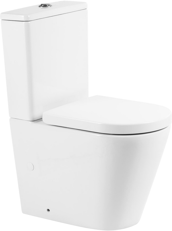 Унитаз-компакт напольный BelBagno Flay-r BB2149CPR BB865SC с микролифтом, безободковый, глянцевый белый