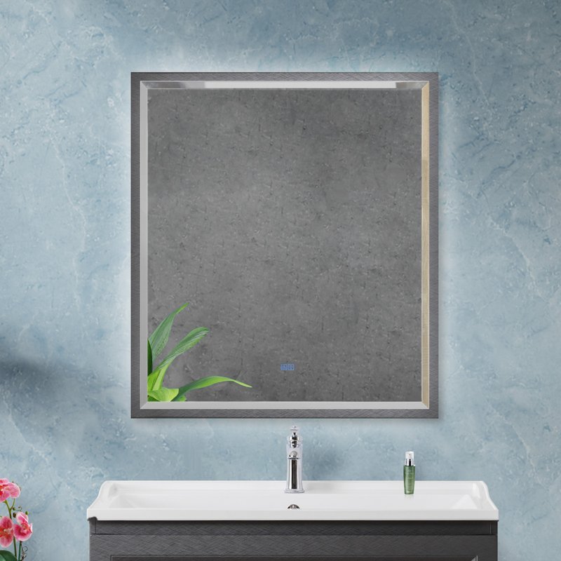 Зеркало Cezares Interni 80x90, с подсветкой, с антизапотевателем, титан