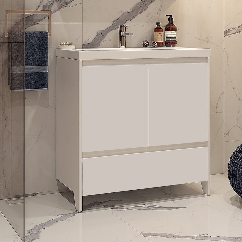Тумба под раковину без столешницы Velvex Klaufs 80.2D.1Y белая, напольная
