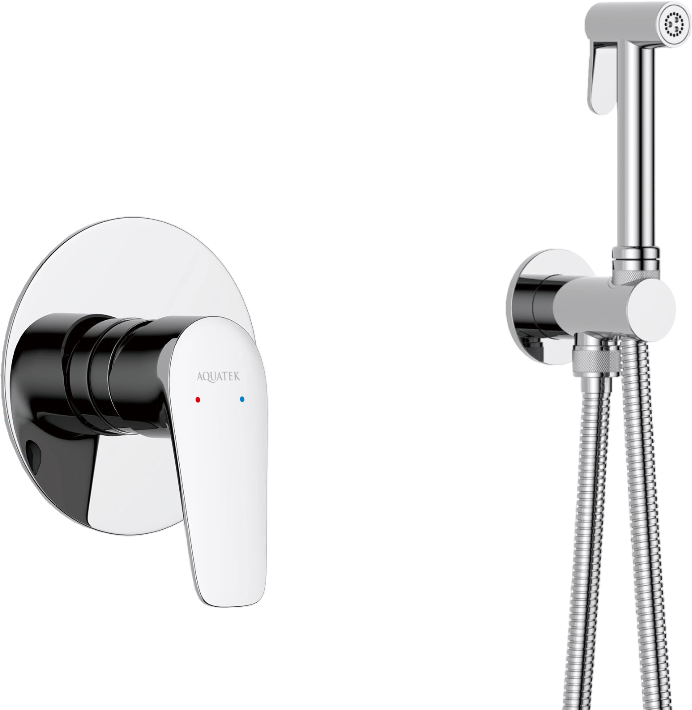 Гигиенический душ AQUATEK Бетта AQ1119CR, со смесителем, С ВНУТРЕННЕЙ ЧАСТЬЮ, хром