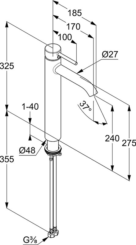 Смеситель для раковины Kludi Bozz 382863976, черный