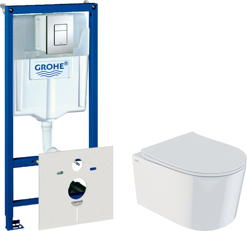 Комплект Унитаз подвесной IDDIS Stone STORDSEi25 + Инсталляция Grohe Rapid SL 38772001 3 в 1 с кнопкой смыва + Шумоизоляция 37131000