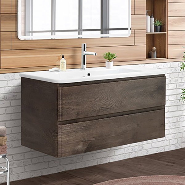 Тумба под раковину без столешницы BelBagno Albano-Cer 105 подвесная, robere nature grigio