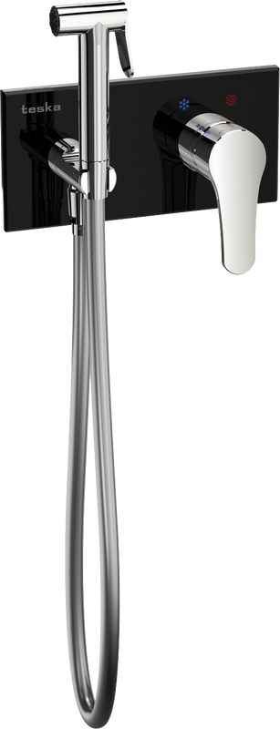 Гигиенический душ Teska Elsa BTK6420B, со смесителем, С ВНУТРЕННЕЙ ЧАСТЬЮ, хром, черный