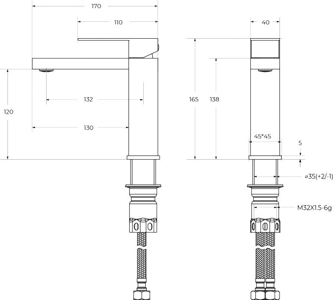 Смеситель Cezares Slider SLIDER-LS-NOP, матовый черный
