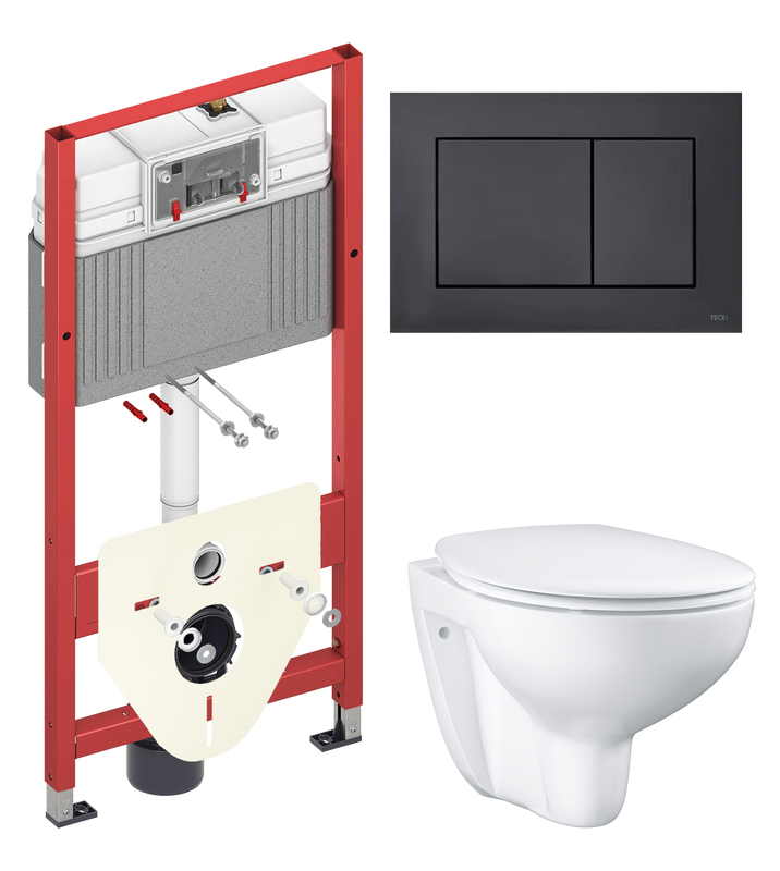 Комплект 2 в 1 Унитаз подвесной Grohe Bau Ceramic 39351000 + Инсталляция с кнопкой TECE Now 9400414