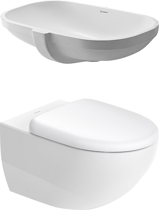 Комплект 2 в 1 Унитаз подвесной Duravit Architec 45720900A1 + Раковина D-code 0338490000 встраиваемая