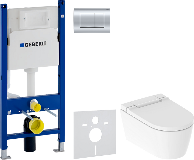 Комплект 3 в 1 Умный унитаз Geberit AquaClean Sela 146.224.11.1 + Инсталляция с кнопкой Duofix Delta 458.163.21.1 + Звукоизоляция 156.050.00.1
