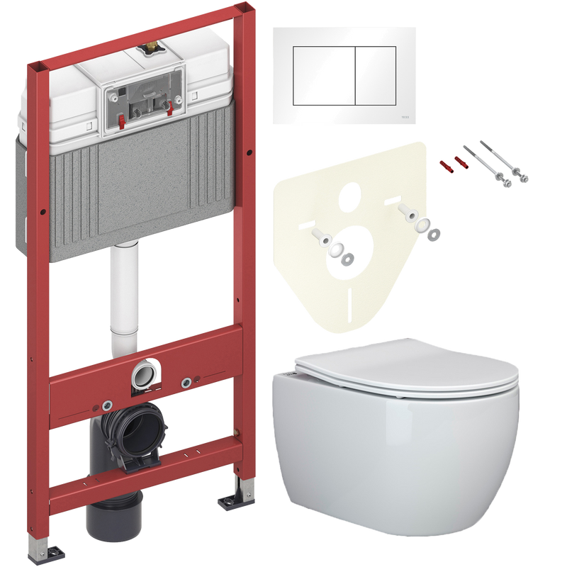 Комплект 2 в 1 Унитаз подвесной Ceramicanova Play CN3001 + Инсталляция с кнопкой TECE Base 9400413
