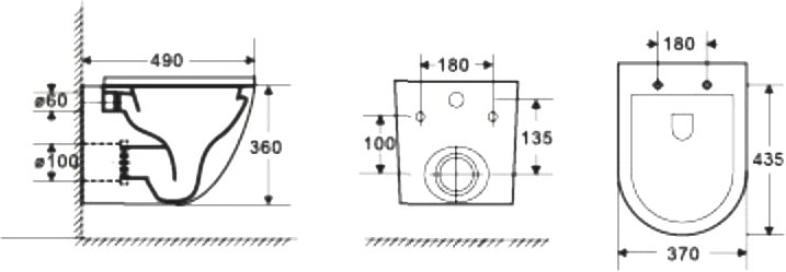 Унитаз подвесной Weltwasser WW Merzbach 004MT-GR