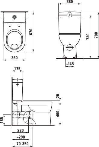 Унитаз-компакт напольный Laufen Pro 2495.9.000.000.1