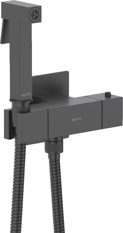 Гигиенический душ AQUATEK Либра AQ1028MB, со смесителем, С ВНУТРЕННЕЙ ЧАСТЬЮ, матовый черный
