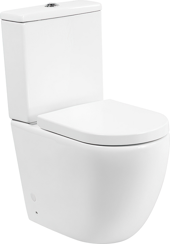 Унитаз-компакт напольный BelBagno Amanda BB051CPR BB865SC с микролифтом, безободковый, глянцевый белый