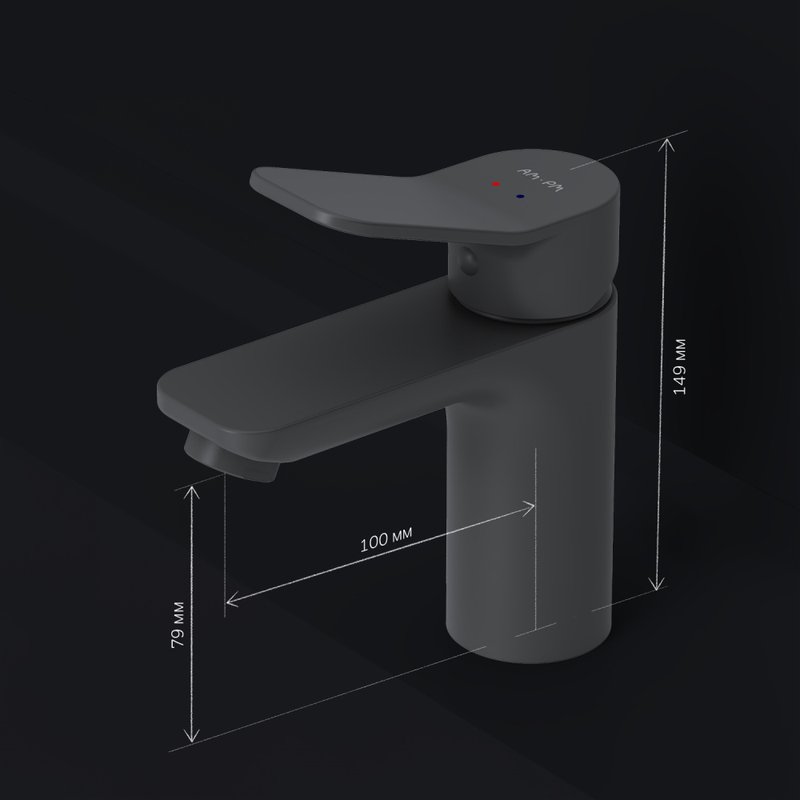 Смеситель для раковины AM.PM X-Joy F85A02122, черный