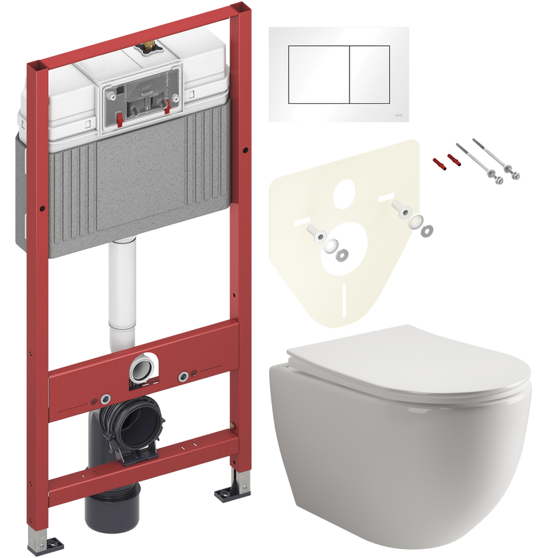 Комплект 2 в 1 Унитаз подвесной Ceramicanova Mia Rimless CN1805 + Инсталляция с кнопкой TECE Base 9400413