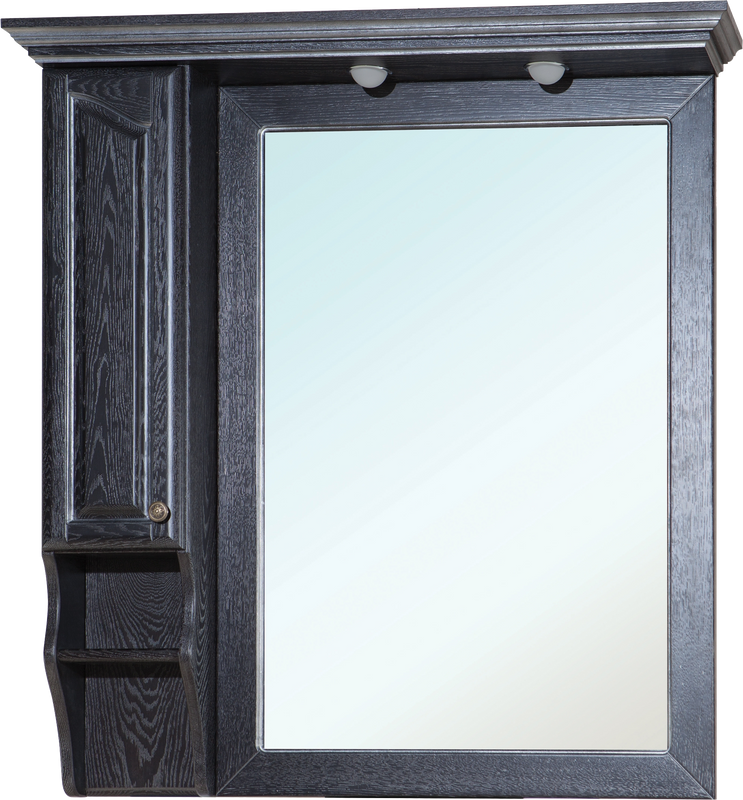 Зеркало Bellezza Рим 110 L, черное патина серебро