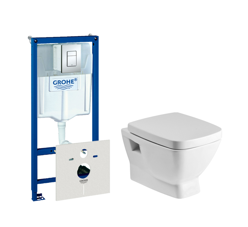 Комплект 2 в 1 Унитаз подвесной Santek Нео 1WH302423 + Инсталляция с кнопкой Grohe Rapid SL 38775001