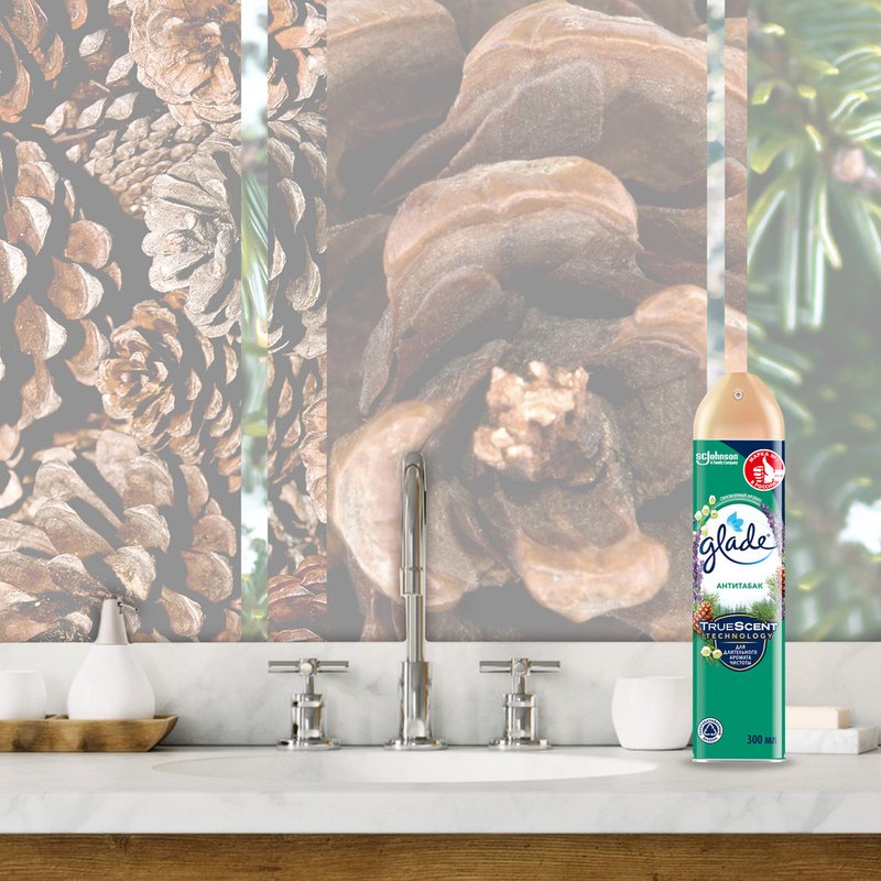 Освежитель воздуха Glade, аэрозоль, антитабак
