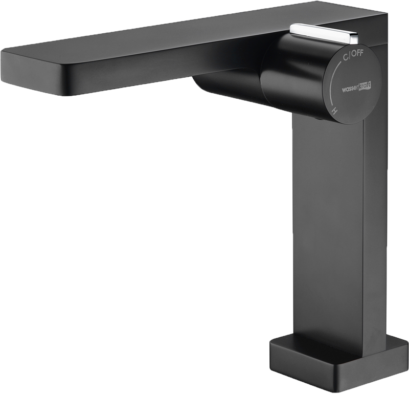 Смеситель для раковины Wasserkraft Elbe 7410, черный Soft-touch