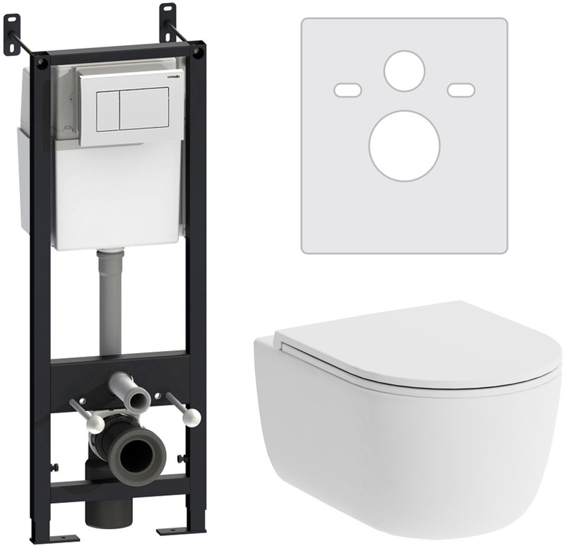 Комплект 5 в 1 Damixa Sirius DX86.IS10101.1700 кнопка смыва белая