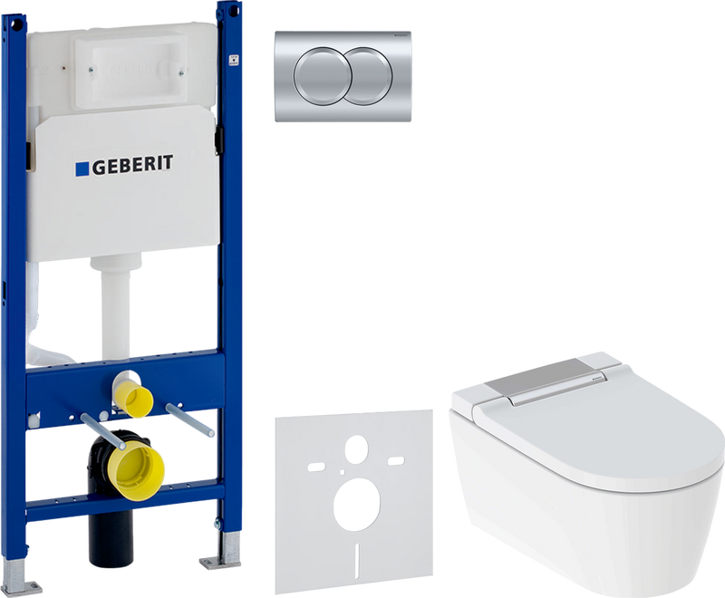 Комплект 3 в 1 Умный унитаз Geberit AquaClean Sela 146.224.21.1 + Инсталляция с кнопкой Duofix Delta 458.149.21.1 + Звукоизоляция 156.050.00.1