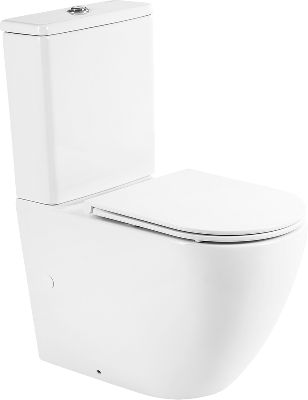 Унитаз-компакт напольный BelBagno Sfera-r BB2141CPR BB870SC с микролифтом, безободковый, глянцевый белый