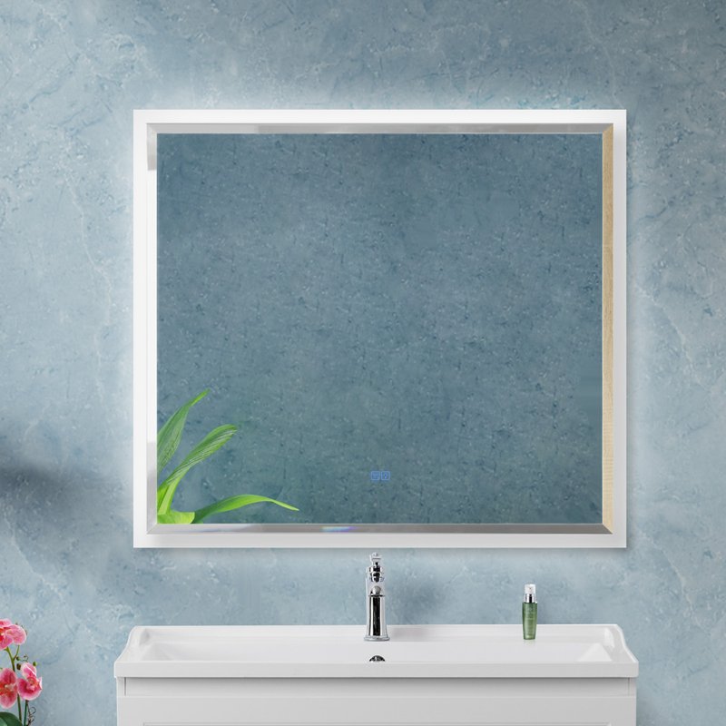 Зеркало Cezares Interni 100x90, с подсветкой, с антизапотевателем, белое