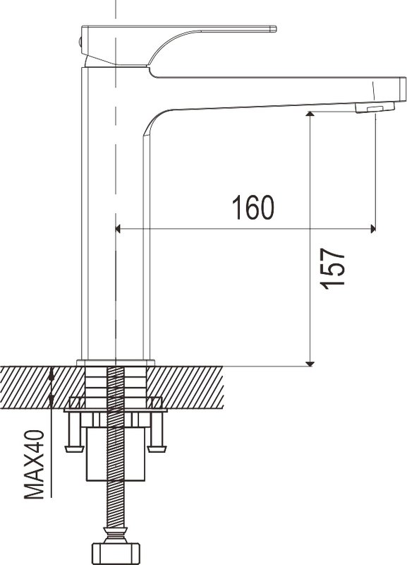 Смеситель для раковины Rose R10H R1001H, черный