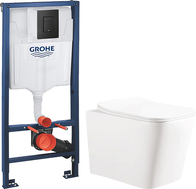 Комплект 2 в 1 Унитаз подвесной Ceruttispa Maiella Aria UF CT10480 + Инсталляция с кнопкой Grohe Solido 38811KF0