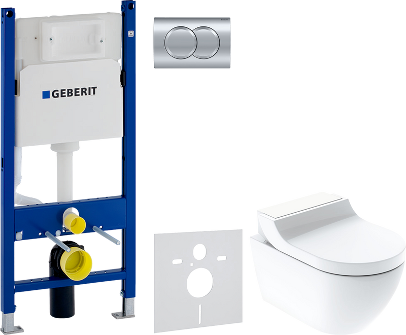 Комплект 3 в 1 Умный унитаз Geberit AquaClean Tuma Comfort 146.294.SI.1 + Инсталляция с кнопкой Duofix Delta 458.149.21.1 + Звукоизоляция 156.050.00.1