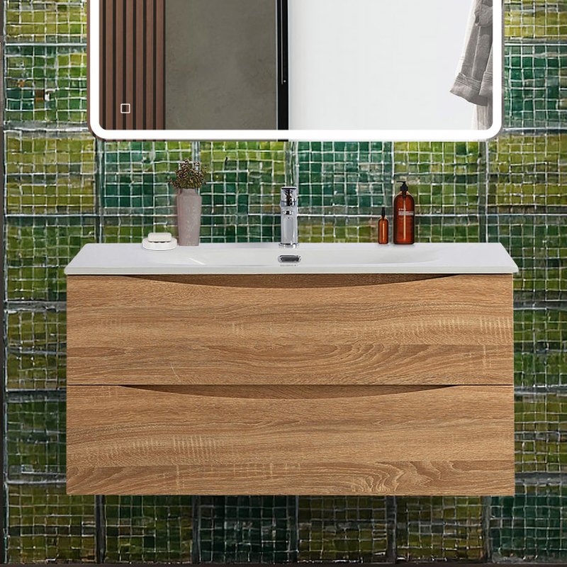 Тумба под раковину без столешницы BelBagno Marino-cer-n 100 подвесная, rovere bianco