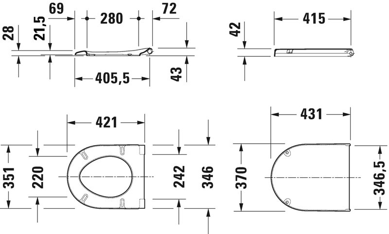 Крышка-сиденье Duravit Starck 3 0063890000 с микролифтом