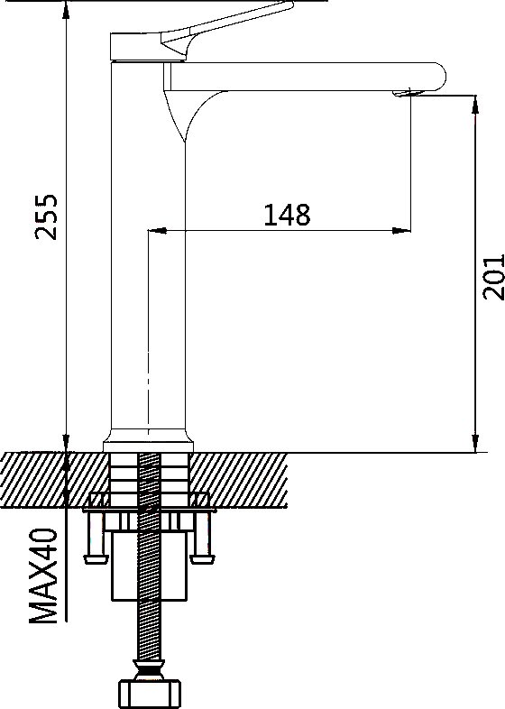 Смеситель для раковины Shevanik S8311H, черный