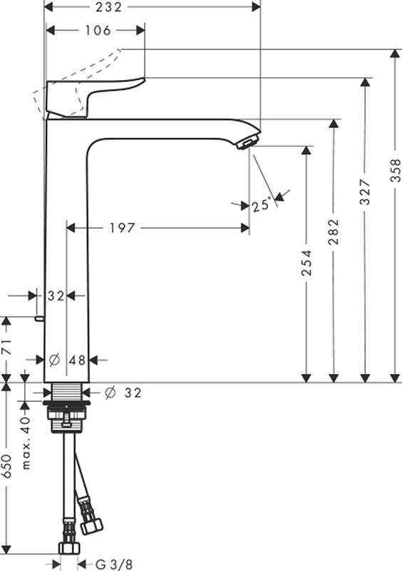 Смеситель для раковины Hansgrohe Metris 31184000