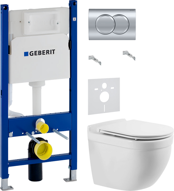 Комплект 4 в 1 Унитаз подвесной BelBagno Senso -R BB017CHR + Крышка BB870SC с микролифтом + Инсталляция с кнопкой Geberit Duofix Delta 458.149.21.1 + Звукоизоляция 156.050.00.1