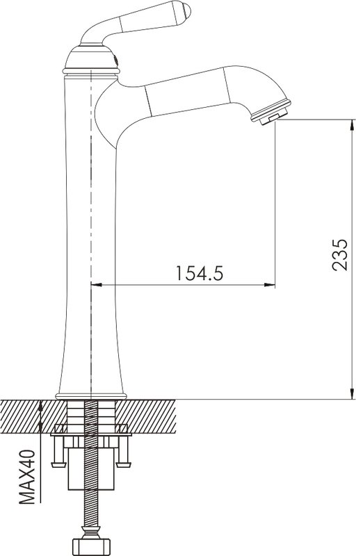 Смеситель для раковины Rose R02H R0211H, черный