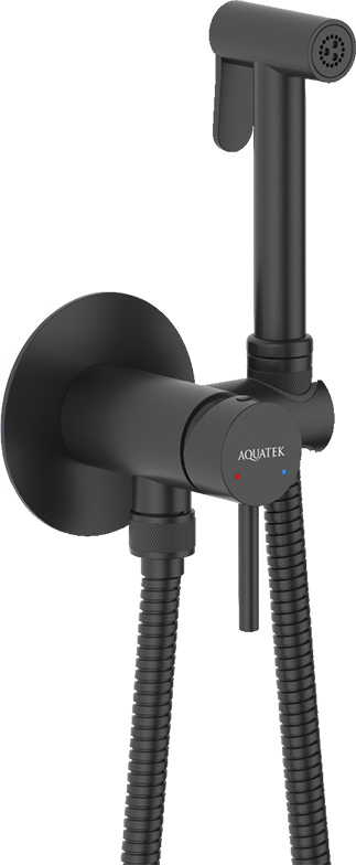 Гигиенический душ AQUATEK Европа AQ1021MB, со смесителем, С ВНУТРЕННЕЙ ЧАСТЬЮ, матовый черный