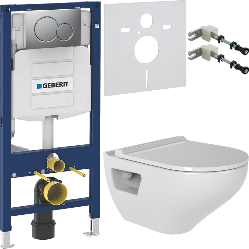 Комплект 5 в 1 Унитаз подвесной Bien Ion IOKA050N2VP1W5000 + Крепления Geberit Duofix 111.815.00.1 к стене + Звукоизоляция 156.050.00.1 + Инсталляция UP 320 111.300.00.5 + Кнопка Sigma 01 115.770.JQ.5