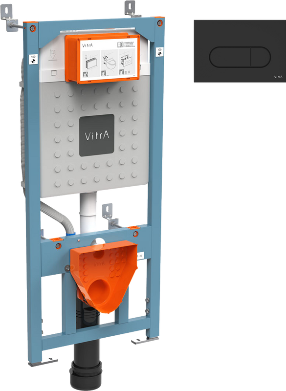 Комплект Инсталляция VitrA V12 762-5800-01 крепление к полу и стене + Кнопка Root Round 740-2211 пла