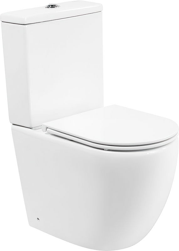Унитаз-компакт напольный BelBagno Amanda BB051CPR BB870SC с микролифтом, безободковый, глянцевый белый