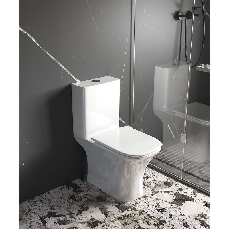 Унитаз-компакт напольный AQUATEK Optima Square AQ4411-00, безободковый, с микролифтом